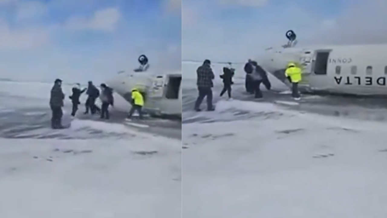 टोरंटो प्लेन क्रैश का खौफनाक वीडियो सामने आया – यात्रियों ने उल्टे लटकते हुए शेयर किया अपना दर्द! टोरंटो प्लेन क्रैश का खौफनाक वीडियो सामने आया – यात्रियों ने उल्टे लटकते हुए शेयर किया अपना दर्द!