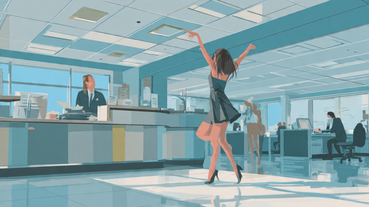 A young woman was seen dancing to the song Tu Mujhe Kabul in front of a bank manager the video we