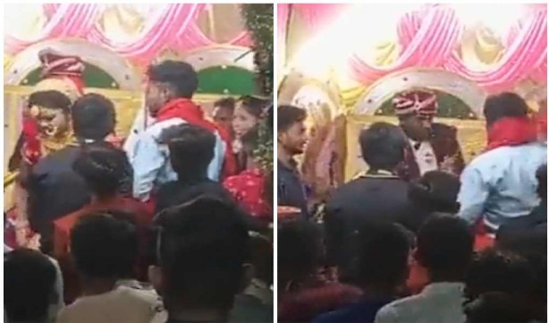 As soon as the groom put the garland, the bride slapped many, the young man was intoxicated, the video went viral
